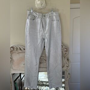 Madewell Silver Metallic Pants